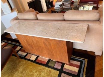 Travertine Marble Sofa Table On Wood Base 16 X 60' 25' Height